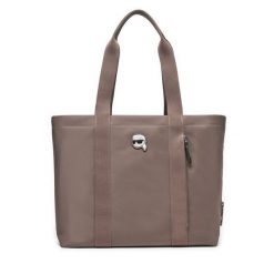 Torebka KARL LAGERFELD. Brązowe shopper bag KARL LAGERFELD, bez wzorów, bez dodatków. Za 679.99 zł.