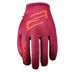 Rękawiczki XR-RIDE - BURGUNDOWE (bordowe) - XXXL/13. Czerwone rękawiczki damskie FIVE GLOVES, bez wzorów, ze skóry. Za 87.00 zł.