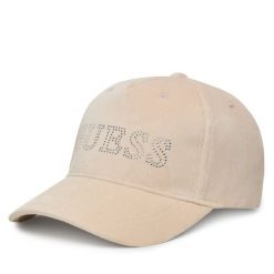 Czapka z daszkiem Guess. Brązowe czapki z daszkiem damskie Guess, z aplikacjami. Za 129.99 zł.