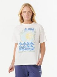 Rip Curl Koszulka "Aloha Hotel Relaxed" w kolorze białym rozmiar: S. Białe bluzki damskie Rip Curl, s, bez wzorów, z bawełny, bez kołnierzyka, bez ramiączek. Za 61.60 zł.