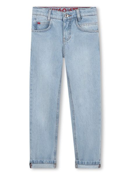 HUGO Jeansy G00374 S Niebieski Regular Fit. Niebieskie jeansy chłopięce Hugo, z bawełny. Za 269.99 zł.