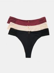 Majtki stringi 3 pack - kremowy. Białe stringi Sinsay, bez wzorów. Za 25.99 zł.