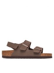 Birkenstock Sandały Milano As Kids 1029375 D Brązowy. Brązowe sandały chłopięce Birkenstock, ze skóry, bez zapięcia. Za 229.99 zł.