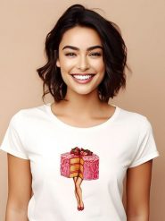 WOOOP Koszulka "Hot Cakes" w kolorze białym rozmiar: S. Białe bluzki damskie Wooop, s, bez wzorów, z bawełny, bez kołnierzyka, bez ramiączek. Za 56.99 zł.