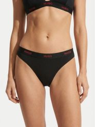 HUGO Stringi 50557101 Czarny. Czarne stringi Hugo, bez wzorów, z bawełny. Za 89.99 zł.