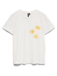 Vero Moda Koszulka w kolorze białym rozmiar: XL. Białe bluzki damskie Vero Moda, xl, bez wzorów, z bawełny, bez kołnierzyka, bez ramiączek. Za 57.87 zł.