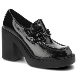 Czarne Półbuty Lemar Wygodne Skórzane Buty. Czarne półbuty damskie Lemar, na jesień, bez wzorów, ze skóry, bez obcasa, na słupku, bez zapięcia. Za 279.00 zł.
