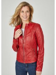 7eleven Skórzana kurtka w kolorze czerwonym rozmiar: 38. Czerwone kurtki damskie 7eleven, bez wzorów, ze skóry, bez kaptura. Za 434.99 zł.