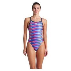 Strój Kąpielowy damski Arena Racing Stripe Swimsuit. Niebieskie stroje jednoczęściowe Arena, bez wzorów. Za 209.99 zł.