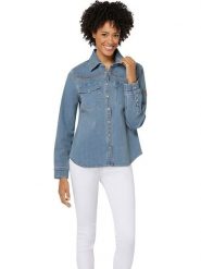 WITT WEIDEN Bluzka dżinsowa w kolorze niebieskim rozmiar: 52. Niebieskie bluzki damskie WITT WEIDEN, bez wzorów, bez kołnierzyka, bez ramiączek. Za 69.58 zł.