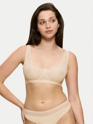 Triumph Biustonosz z fiszbiną Aura Spotlight 10219859 Beżowy. Brązowe biustonosze Triumph, bez wzorów, z syntetyku. Za 129.99 zł.