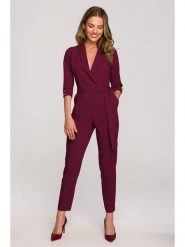 Stylove Kombinezon w kolorze bordowym rozmiar: L. Czerwone kombinezony damskie Stylove, l, bez wzorów, z tkaniny, bez kołnierzyka, bez ramiączek. Za 314.95 zł.