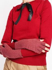 ASSUILI Rękawiczki w kolorze bordowym rozmiar: onesize. Czerwone rękawiczki damskie Assuili, bez wzorów, z materiału. Za 91.77 zł.