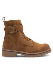 Jenny Fairy Trzewiki ANNCHEN WS6207-03 Brązowy. Brązowe botki damskie Jenny Fairy, z syntetyku, bez obcasa, na płaskiej podeszwie, bez zapięcia. Za 139.99 zł.