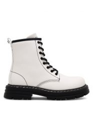 Nelli Blu Trapery CS6150-01 Biały. Białe kozaki dziewczęce Nelli Blu, bez wzorów, z syntetyku, bez obcasa, bez zapięcia. Za 149.99 zł.