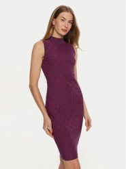 Marciano Guess Sukienka dzianinowa 4YGK0A 5718Z Bordowy Bodycon Fit. Czerwone sukienki damskie Marciano Guess, z aplikacjami, z dzianiny, bez ramiączek. Za 399.99 zł.