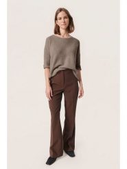 Soaked in Luxury Sweter "Tuesday" w kolorze jasnobrązowo-szarym rozmiar: L. Brązowe swetry klasyczne damskie Soaked in Luxury, l, bez kołnierzyka. Za 157.73 zł.