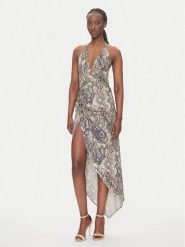 Just Cavalli Sukienka koktajlowa 78PAO932 Beżowy Slim Fit. Brązowe sukienki damskie Just Cavalli, bez wzorów, z syntetyku, wizytowe, bez ramiączek. Za 1,219.00 zł.