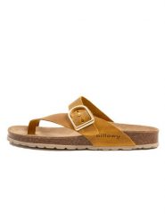 Billowy Skórzane japonki w kolorze żółtym rozmiar: 37. Żółte klapki damskie Billowy, bez wzorów, z otwartym noskiem, bez obcasa, bez zapięcia. Za 165.99 zł.