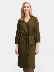 Fransa Sukienka koszulowa 20613327 Zielony Regular Fit. Zielone sukienki damskie Fransa, bez wzorów, z wiskozy, bez ramiączek. Za 129.99 zł.