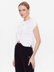 Converse T-Shirt Star Chevron Twist 10024546-A02 Biały Cropped Fit. Białe t-shirty damskie Converse, l, bez wzorów, z bawełny, bez kołnierzyka. Za 99.99 zł.