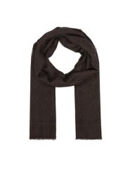 Calvin Klein Szal Emblem Aop Glossy Tonal Scarf LV04F8096G Brązowy ciemny. Brązowe szaliki damskie Calvin Klein, bez wzorów, z materiału. Za 269.99 zł.