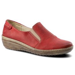 Półbuty damskie Helios, skóra naturalna z gumką i profilowanym zapiętkiem, bordowe, 320. Czerwone półbuty damskie Helios, bez wzorów, ze skóry, bez obcasa, bez zapięcia. Za 185.00 zł.