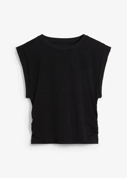 T-shirt z czystej bawełny. Białe t-shirty damskie bonprix, bez wzorów, z bawełny, bez kołnierzyka. Za 32.99 zł.