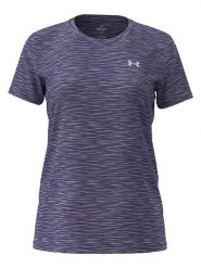 Under Armour Koszulka sportowa "Tech" w kolorze fioletowym rozmiar: XS. Różowe koszulki sportowe damskie Under Armour, xs, bez wzorów, z materiału, bez ramiączek, outdoorowe. Za 69.99 zł.