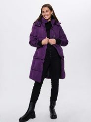CANADA weather gear Płaszcz zimowy w kolorze fioletowym rozmiar: XL. Różowe płaszcze damskie CANADA weather gear, na zimę, xl, bez wzorów, z puchu, bez kaptura. Za 431.47 zł.