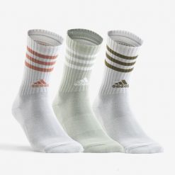 Skarpety sportowe tenis ADIDAS wysokie 3 pary. Białe skarpetki damskie Adidas, bez wzorów, z bawełny. Za 39.99 zł.