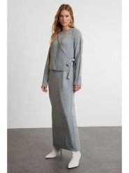 Trendyol 2-częściowy zestaw w kolorze szarym rozmiar: L. Szare swetry klasyczne damskie Trendyol, l, bez kołnierzyka. Za 95.99 zł.