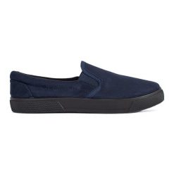 Niebieskie granatowe trampki wsuwane slip on. Niebieskie trampki damskie bez wzorów, bez zapięcia. Za 73.16 zł.