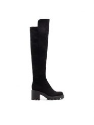 DeeZee Kozaki MORGANE WS5596-30 Czarny. Czarne kozaki damskie DeeZee, z materiału, bez obcasa, na słupku, bez zapięcia. Za 159.99 zł.