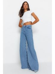 Trendyol Dżinsy - Comfort fit - w kolorze niebieskim rozmiar: 38. Niebieskie jeansy damskie Trendyol, z podwyższonym stanem. Za 122.96 zł.
