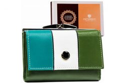 Portfel skórzany Peterson [DH] PTN RD-18-GCL-S zielony. Zielone portfele damskie Peterson, bez wzorów, ze skóry. Za 87.99 zł.