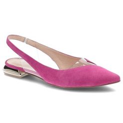Różowe Sandały Damiss Eleganckie Buty Na Lato. Czerwone sandały damskie DAMISS, bez wzorów, z zamszu, ze szpiczastym noskiem, bez obcasa, na obcasie, bez zapięcia. Za 249.00 zł.