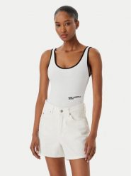 Karl Lagerfeld Jeans Body A2W17021 Biały Slim Fit. Białe body i gorsety Karl Lagerfeld Jeans, bez wzorów, z bawełny. Za 290.99 zł.
