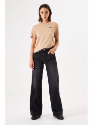 Garcia Dżinsy "Celia" - Wide fit - w kolorze czarnym rozmiar: W28. Czarne jeansy damskie Garcia, z podwyższonym stanem. Za 217.99 zł.