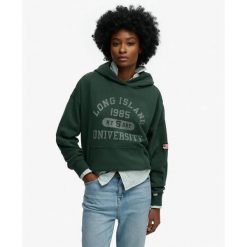 Bluza damska z kapturem Superdry Athletic Essentials. Zielone bluzy damskie Superdry, bez wzorów, z kapturem. Za 284.00 zł.