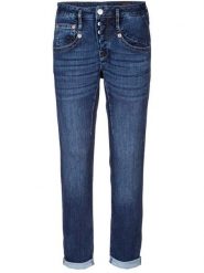 Herrlicher Dżinsy "Shyra" - Tapered fit - w kolorze granatowym rozmiar: W30. Niebieskie jeansy damskie Herrlicher. Za 241.56 zł.
