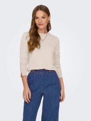JDY Sweter w kolorze kremowym rozmiar: XL. Brązowe swetry klasyczne damskie JDY, xl, bez kołnierzyka. Za 65.85 zł.