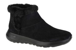 Buty zimowe damskie, Skechers On The Go Joy Bundle Up. Czarne obuwie trekkingowe damskie Skechers, z materiału, przed kolano, bez zapięcia. Za 229.00 zł.