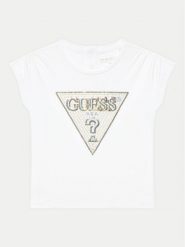 Guess T-Shirt K5GI12 K6YW4 Biały Boxy Fit. Białe koszulki i t-shirty dziewczęce Guess, z aplikacjami, z bawełny, bez kołnierzyka, bez ramiączek. Za 59.99 zł.