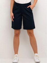 Kaffe Szorty materiałowe Lea 10505457 Granatowy Regular Fit. Niebieskie szorty damskie Kaffe, bez wzorów, z bawełny. Za 159.99 zł.