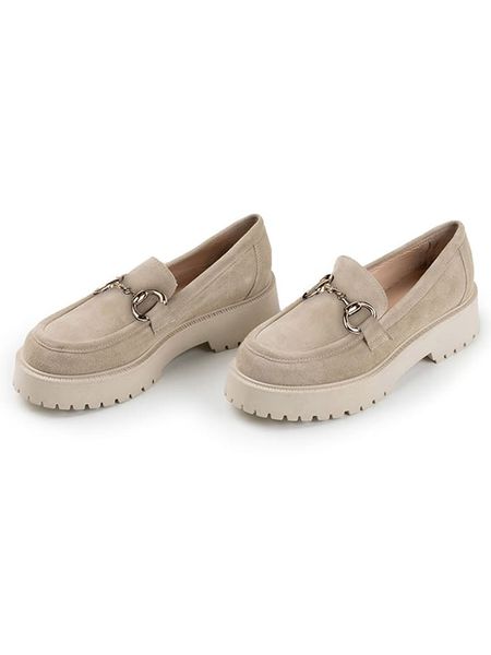 Anna Morellini Skórzane mokasyny "Romarcena" w kolorze beżowym rozmiar: 38. Brązowe mokasyny damskie Anna Morellini, bez obcasa. Za 417.45 zł.