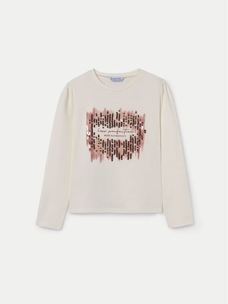 Mayoral Bluzka 7003 Écru Regular Fit. Bluzki i koszule dziewczęce Mayoral, bez wzorów, z bawełny, bez kołnierzyka, bez ramiączek. Za 79.99 zł.
