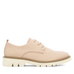 Oxfordy Clara Barson. Czerwone półbuty damskie Clara Barson, bez wzorów, bez obcasa, bez zapięcia. Za 119.99 zł.