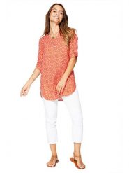 Aller Simplement Bluzka w kolorze czerwono-białym rozmiar: 38/40. Czerwone bluzki damskie Aller Simplement, bez wzorów, z wiskozy, bez kołnierzyka, bez ramiączek. Za 56.99 zł.