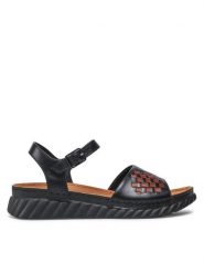Go Soft Sandały EST-2299-03 Czarny. Czarne sandały damskie GO SOFT, bez wzorów, ze skóry, bez obcasa, na koturnie, bez zapięcia. Za 169.99 zł.